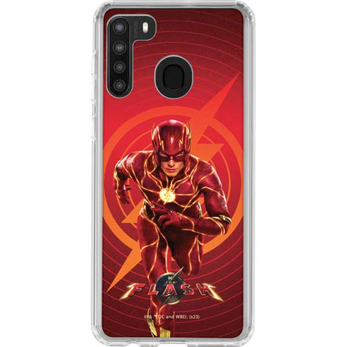 DC Comics The Flash Movie: Flash in Motion Galaxy A21 Clear Case