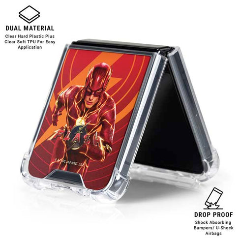 DC Comics The Flash Movie: Flash in Motion Galaxy Z Flip6 Clear Case