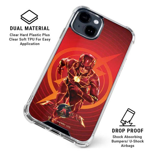 DC Comics The Flash Movie: Flash in Motion iPhone 14 Plus Clear Case