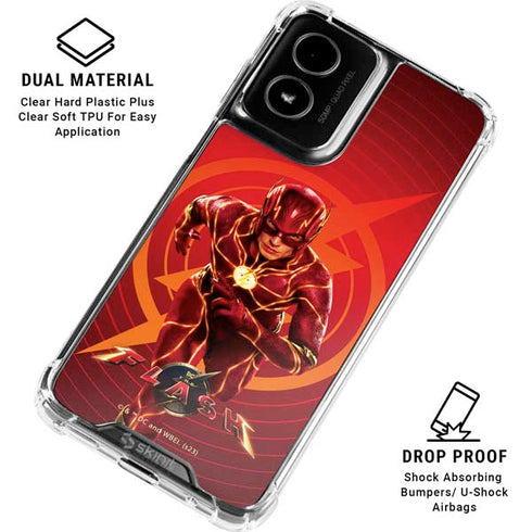 DC Comics The Flash Movie: Flash in Motion Moto G Power 5G (2024) Clear Case