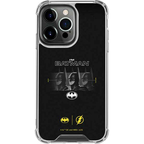 DC Comics The Flash Movie: I am Batman Past to Future iPhone 13 Pro Clear Case