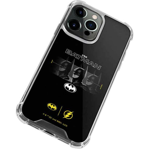 DC Comics The Flash Movie: I am Batman Past to Future iPhone 13 Pro Clear Case