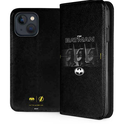 DC Comics The Flash Movie: I am Batman Past to Future iPhone 15 Plus Folio Case