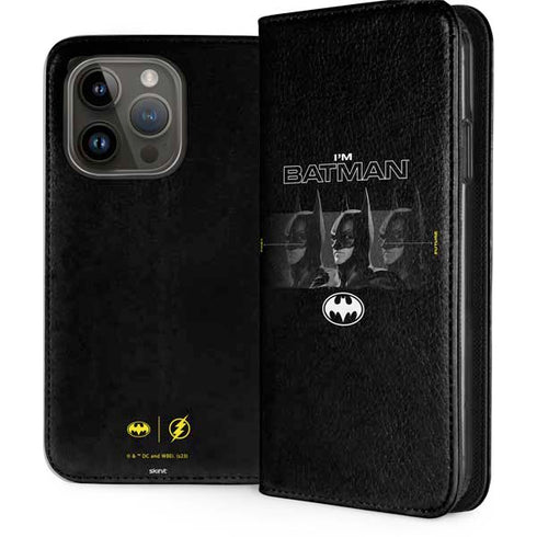 DC Comics The Flash Movie: I am Batman Past to Future iPhone 15 Pro Folio Case