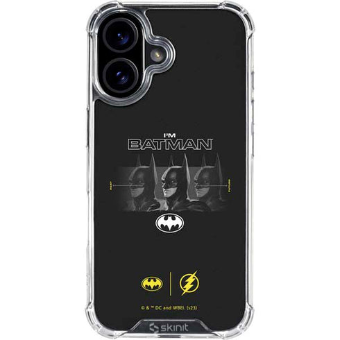 DC Comics The Flash Movie: I am Batman Past to Future iPhone 16 Clear Case