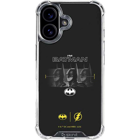 DC Comics The Flash Movie: I am Batman Past to Future iPhone 16 Plus Clear Case