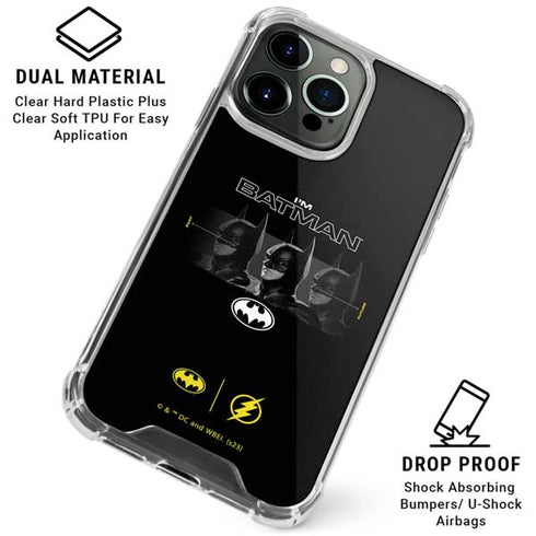 DC Comics The Flash Movie: I am Batman Past to Future iPhone 16 Pro Clear Case
