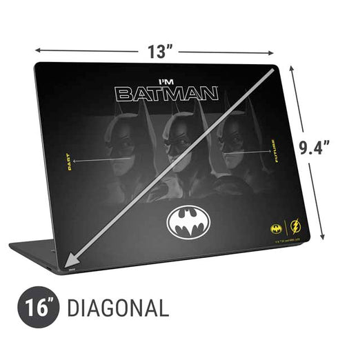 DC Comics The Flash Movie: I am Batman Past to Future Universal Laptop 16in (13 x 9.4in) Skin
