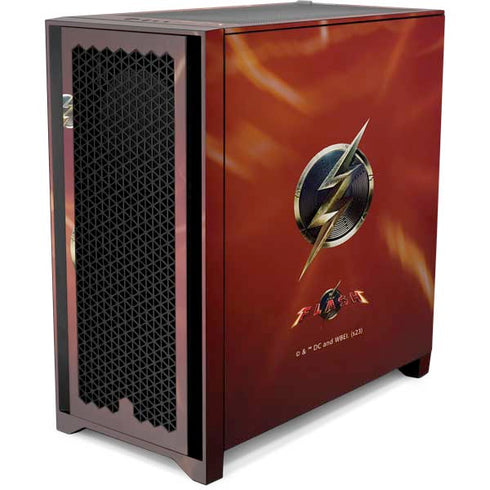 DC Comics The Flash Movie: Logo Poster Corsair 4000D Tempered Glass Mid-Tower ATX Case Skin