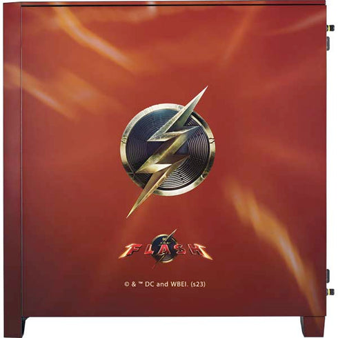 DC Comics The Flash Movie: Logo Poster Corsair 4000D Tempered Glass Mid-Tower ATX Case Skin