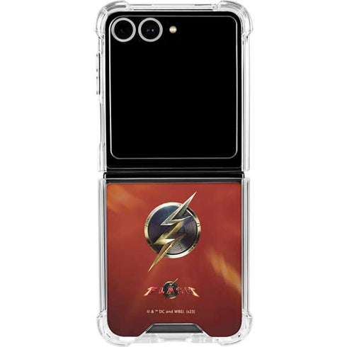 DC Comics The Flash Movie: Logo Poster Galaxy Z Flip7 Clear Case