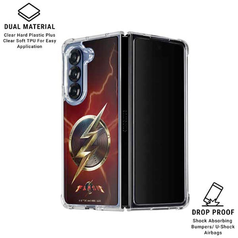 DC Comics The Flash Movie: Logo Poster Galaxy Z Fold7 Clear Case