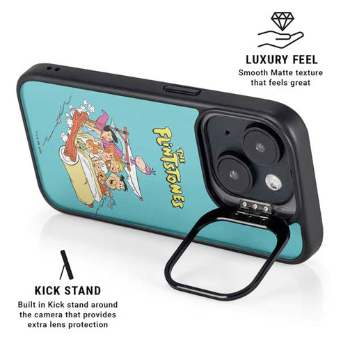 The Flintstones and Rubbles iPhone 15 Plus Kickstand Case