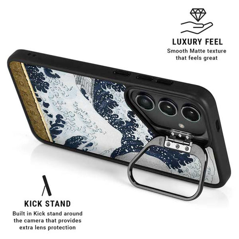 The Great Wave off Kanagawa by Hokusai Galaxy S25 Plus Kickstand Case