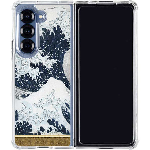 The Great Wave off Kanagawa by Hokusai Galaxy Z Fold7 Clear Case