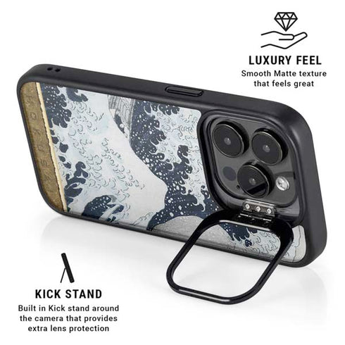 The Great Wave off Kanagawa by Hokusai iPhone 13 Pro Kickstand Case