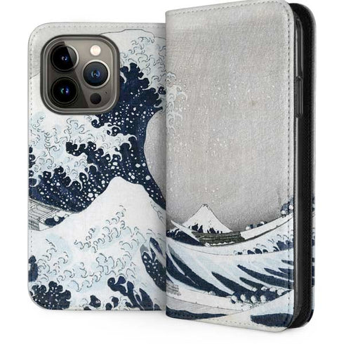 Hokusai The Great Wave off Kanagawa iPhone 14 Pro Folio Case