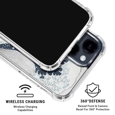 The Great Wave off Kanagawa by Hokusai iPhone 15 Clear Case