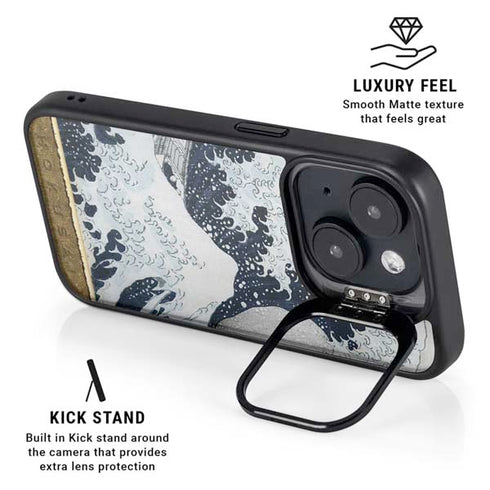 The Great Wave off Kanagawa by Hokusai iPhone 15 Kickstand Case