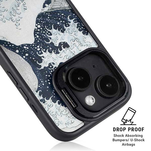 The Great Wave off Kanagawa by Hokusai iPhone 15 Kickstand Case