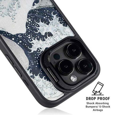 The Great Wave off Kanagawa by Hokusai iPhone 16 Pro Max Kickstand Case