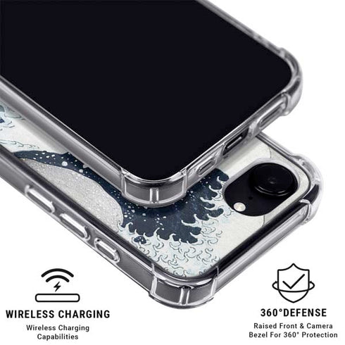 The Great Wave off Kanagawa by Hokusai iPhone 16e Clear Case