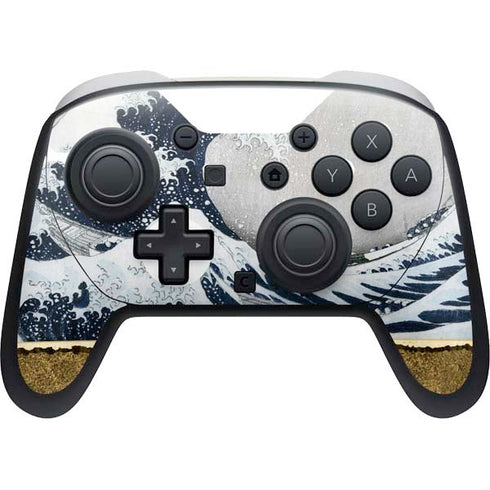 The Great Wave off Kanagawa by Hokusai Nintendo Switch 2 (2025) Pro Controller Skin