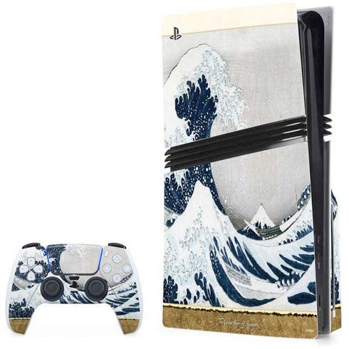 The Great Wave off Kanagawa by Hokusai PS5 Pro Disk Bundle Skin