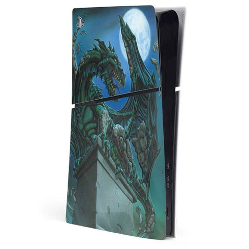 The Green Dragon by Ed Beard Jr PS5 Slim Digital Edition Console Skin