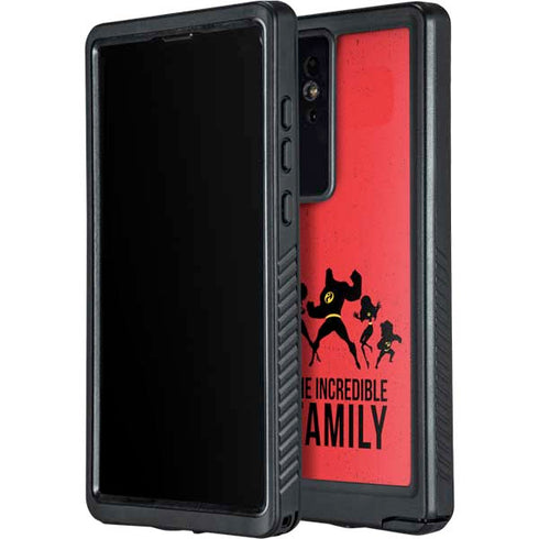 Disney The Incredibles Family Sillhouette Galaxy S24 Ultra Waterproof Case