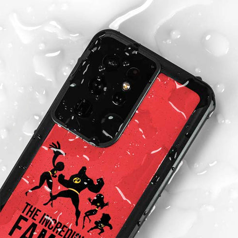 Disney The Incredibles Family Sillhouette Galaxy S24 Ultra Waterproof Case