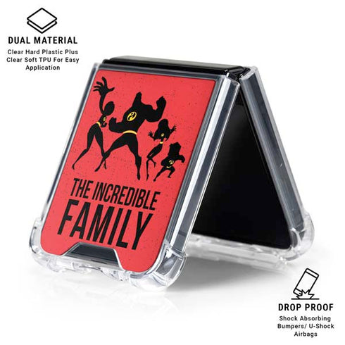 Disney The Incredibles Family Sillhouette Galaxy Z Flip7 Clear Case