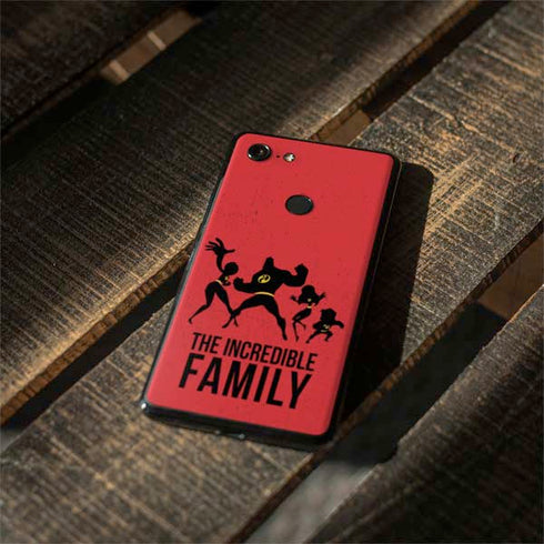 Disney The Incredibles Family Sillhouette Google Pixel 3 Skin