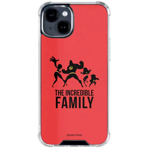 Disney The Incredibles Family Sillhouette iPhone 15 Clear Case