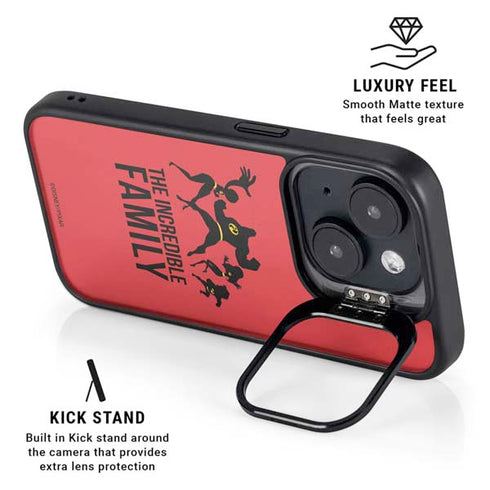 Disney The Incredibles Family Sillhouette iPhone 15 Kickstand Case