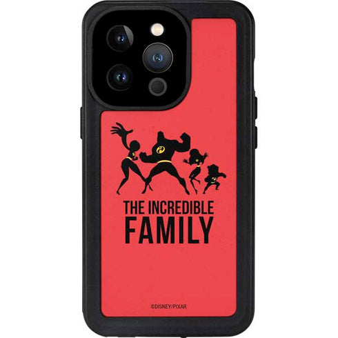 Disney The Incredibles Family Sillhouette iPhone 15 Pro Waterproof Case