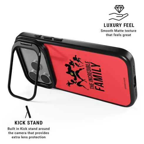 Disney The Incredibles Family Sillhouette iPhone 17 Pro Max Kickstand Case