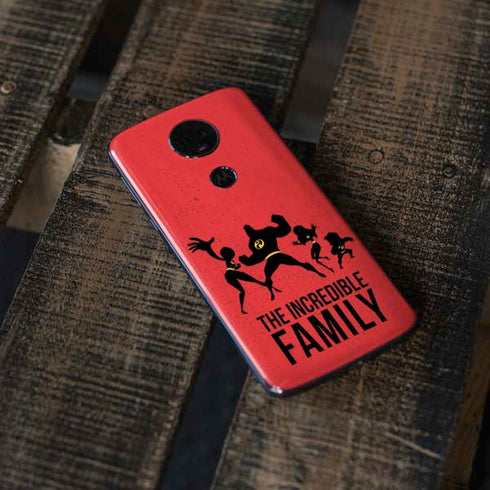 Disney The Incredibles Family Sillhouette Moto E5 Plus Skin