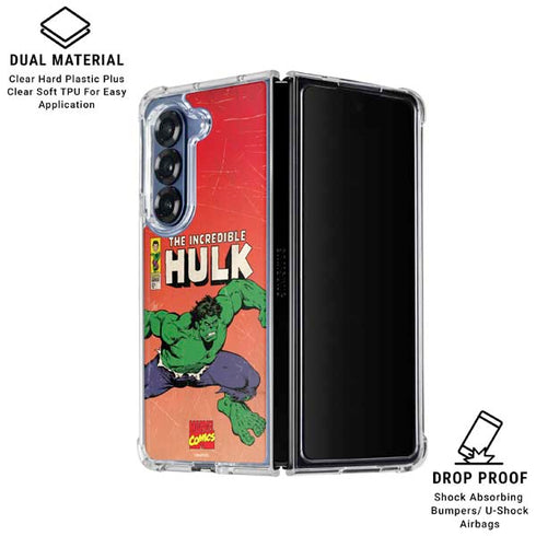 Marvel Classic Comics The Incredible Hulk Galaxy Z Fold6 Clear Case