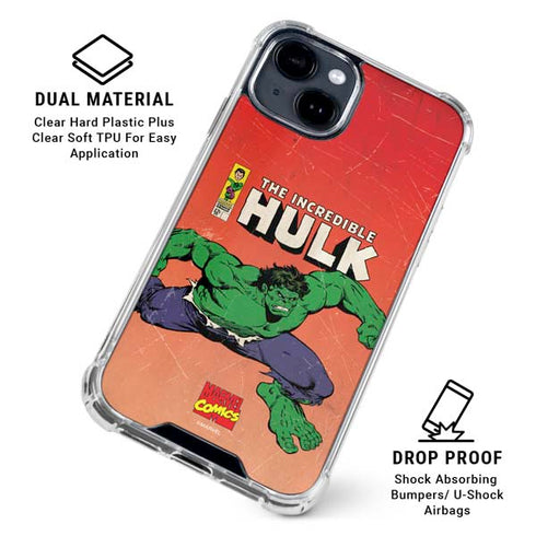 Marvel Classic Comics The Incredible Hulk iPhone 14 Plus Clear Case