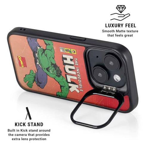 Marvel Classic Comics The Incredible Hulk iPhone 15 Plus Kickstand Case