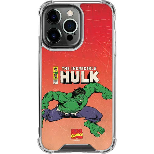 Marvel Classic Comics The Incredible Hulk iPhone 15 Pro Clear Case
