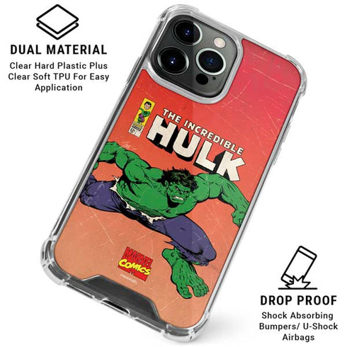 Marvel Classic Comics The Incredible Hulk iPhone 15 Pro Clear Case