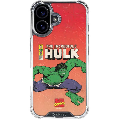 Marvel Classic Comics The Incredible Hulk iPhone 16 Clear Case