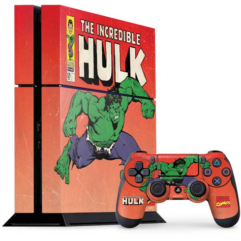 Marvel Classic Comics The Incredible Hulk PS4 Console and Controller Bundle Skin