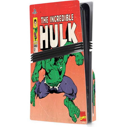 Marvel Classic Comics The Incredible Hulk PS5 Pro Disk Console Skin