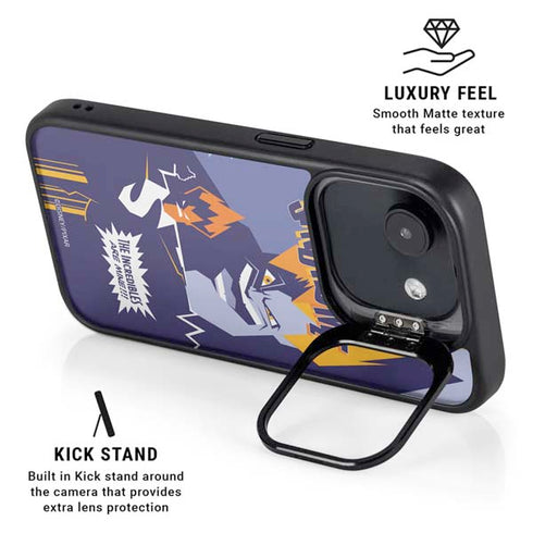 Disney The Incredibles Syndrome Art iPhone 16e Kickstand Case