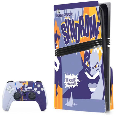 Disney The Incredibles Syndrome Art PS5 Pro Disk Bundle Skin
