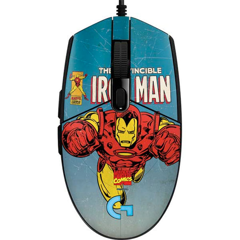 Marvel Classic Comics The Invincible Iron Man G203 Prodigy RGB Wired Gaming Mouse Skin
