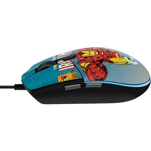 Marvel Classic Comics The Invincible Iron Man G203 Prodigy RGB Wired Gaming Mouse Skin